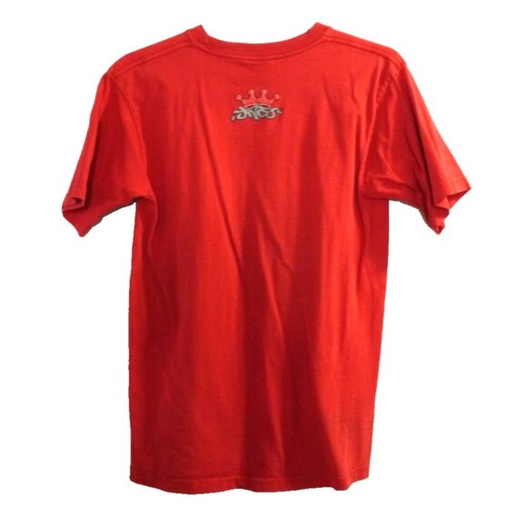 Vintage JNCO JEANS red 100% cotton T Shirt with Flaming Skull Dice Adult size M - Picture 2 of 6